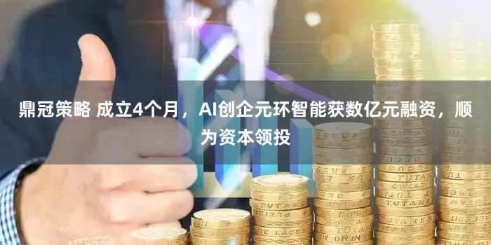 鼎冠策略 成立4个月，AI创企元环智能获数亿元融资，顺为资本领投